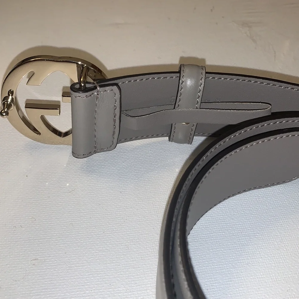 Gucci leather belt interlocking GG